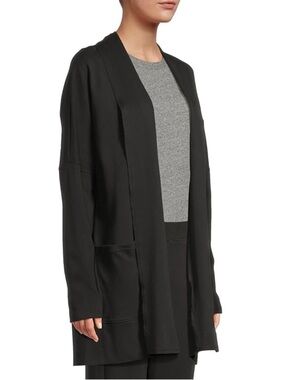 Pact Airplane Cardigan Black 100% Organic Cotton Women’s Size L/XL